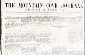 Mountain Cove Journal, 1852