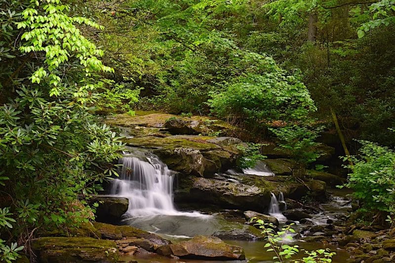 Secret waterfall on New River Gorge Hiking Trails