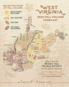 West Virginia Fall Folliage Map 2025