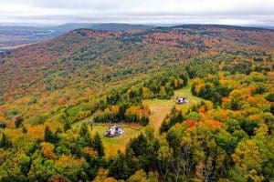An aerial view from the summit of Cabin Mountain at Canaan Valley Resort State Park.