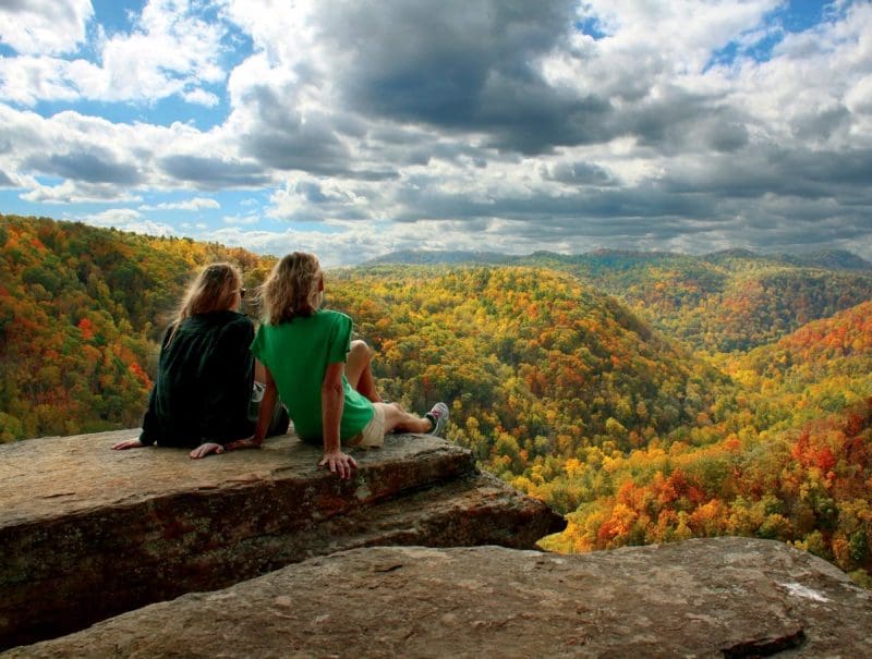 The Bluestone Gorge erupts into brilliant color at Pipestem Resort State Park.
