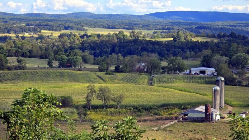 The levels of the Greenbrier Valley extend south from US-219 near Falling Spring, West Virginia, also known as Renick.