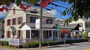 Boutique shops, breweries, and restaurants line the Midland Trail in White Sulphur Springs, West Virginia.