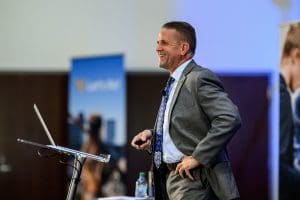 Michael T. Benson highlighted the profound power and potential of WVU during his first State of the University address.