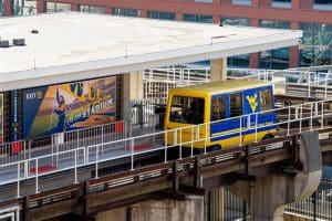 An average of 12,000 riders use the PRT system daily. (WVU Photo/Mark Webb)