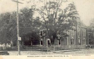 The Mercer County courthouse at Princeton in the 1870s.