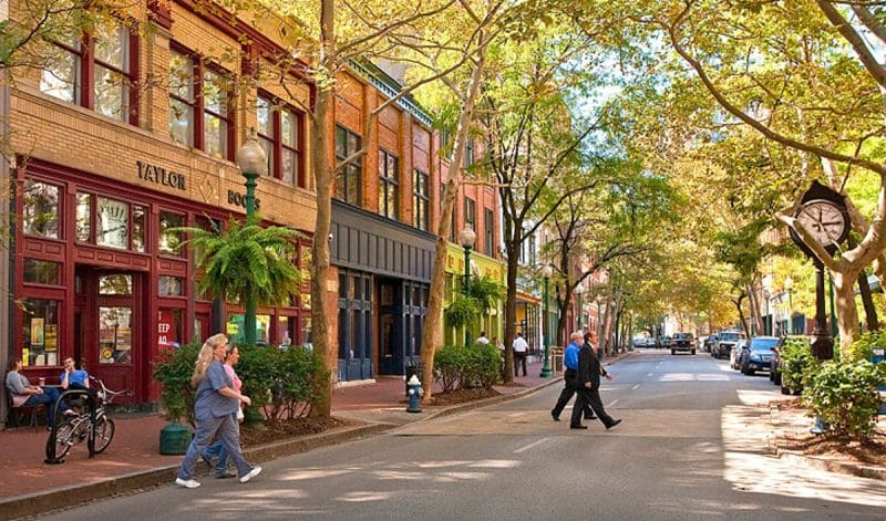 Investors repaired buildings on Capitol Street in Charleston rather than demolishing them.